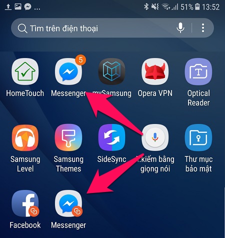Dual Messenger trên Samsung J7 Pro, dùng cùng lúc 2 tài khoản mạng xã hội