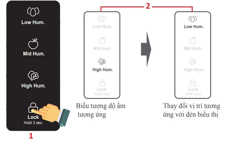 Điều chỉnh ngăn giữ ẩm