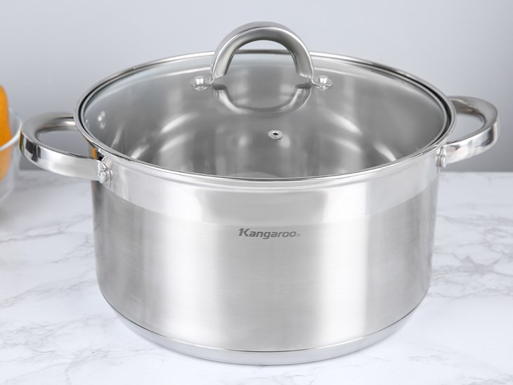 Nồi inox 5 đáy nắp kính 26 cm Kangaroo KG876XL có thể sử dụng trên bếp hồng ngoại