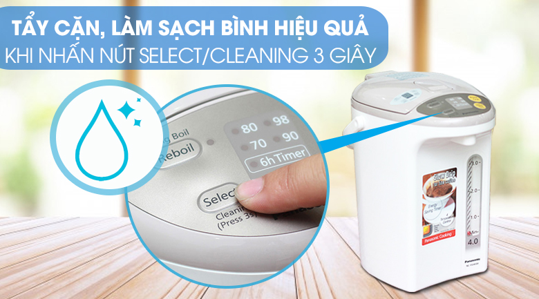 Chức năng làm sạch cặn trong bình (Cleaning Press 3s)