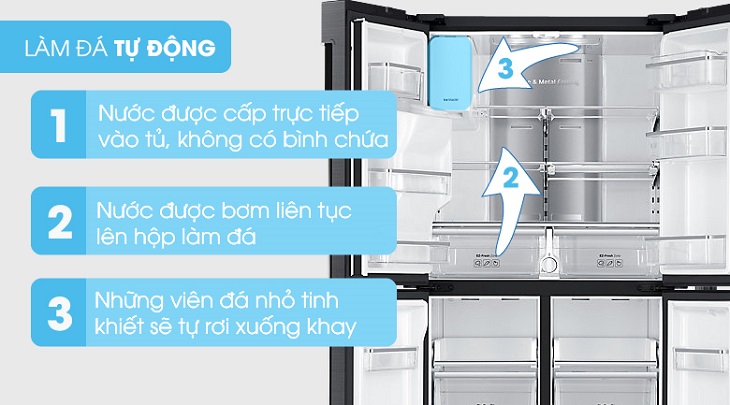 Làm đá tự động - Tủ lạnh Samsung Inverter 564 lít RF56K9041SG/SV