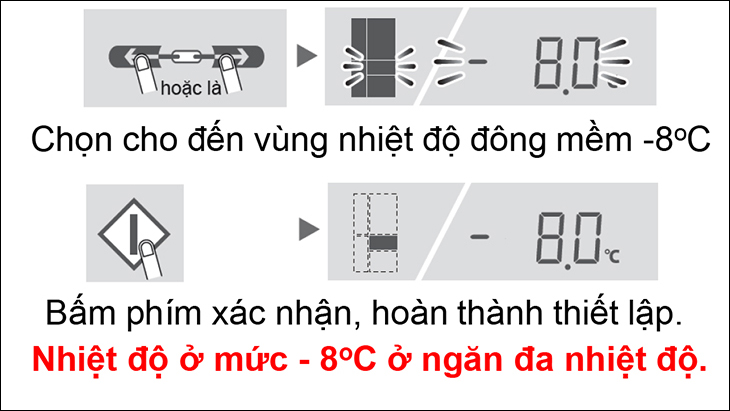 Thiết lập cấp đông mềm trên tủ lạnh J-Tech Inverter 4 cửa​