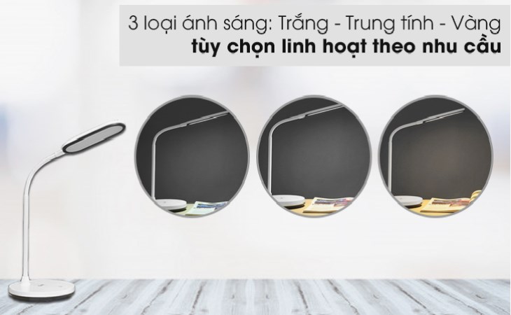 Đèn bàn học Comet CT175 cung cấp 3 loại ánh sáng tùy chỉnh theo nhu cầu, hoàn cảnh sử dụng