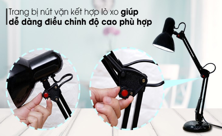 Đèn bàn học Điện Quang DKL14 B có thể điều chỉnh độ cao phù hợp với nhu cầu sử dụng của bạn