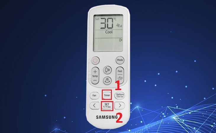 Nhấn nút TIMER để sử dụng chế độ Good Sleep trên điều hòa Samsung