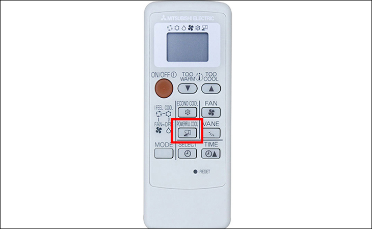 Để bật chế độ làm lạnh nhanh, bạn nhấn nút POWERFUL COOL