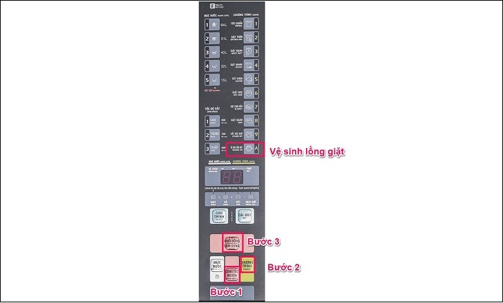 Các bước sử dụng tính năng vệ sinh lồng giặt trên máy giặt Aqua