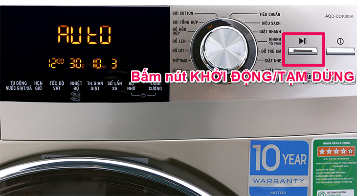 Bắt đầu quá trình giặt