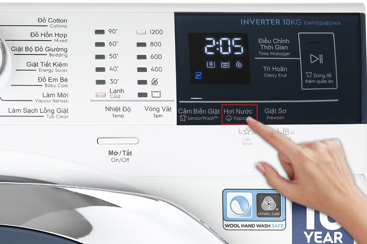 Chế độ giặt hơi nước