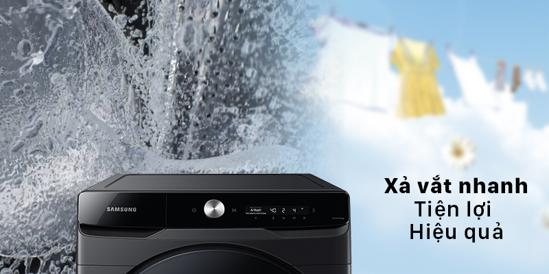 Nút giặt Rinse + Spin trên máy giặt Samsung