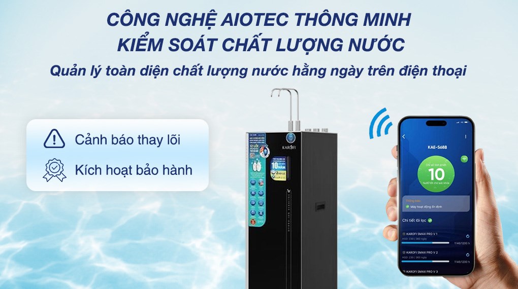 Máy lọc nước Karofi KAE-S688 Hydro-ion kiềm nóng lạnh 12 lõi