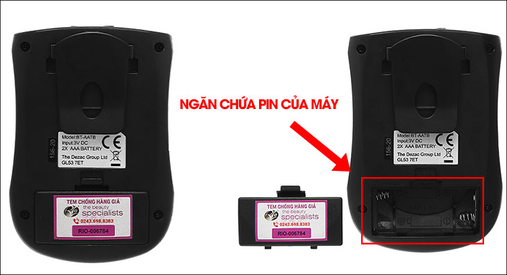 Ngăn chứa pin của máy