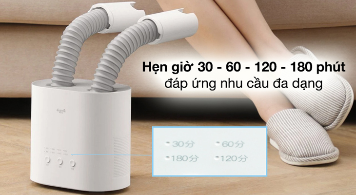 Máy sấy giày Deerma DEM-HX10W tích hợp 4 mức hẹn giờ