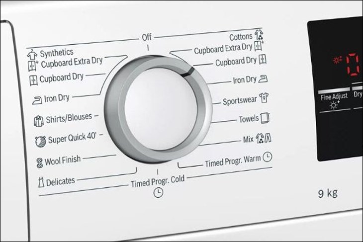 Các chương trình sấy trên máy sấy quần áo Bosch