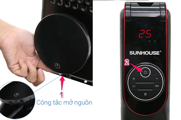 Cách tắt/ mở máy sưởi dầu Sunhouse