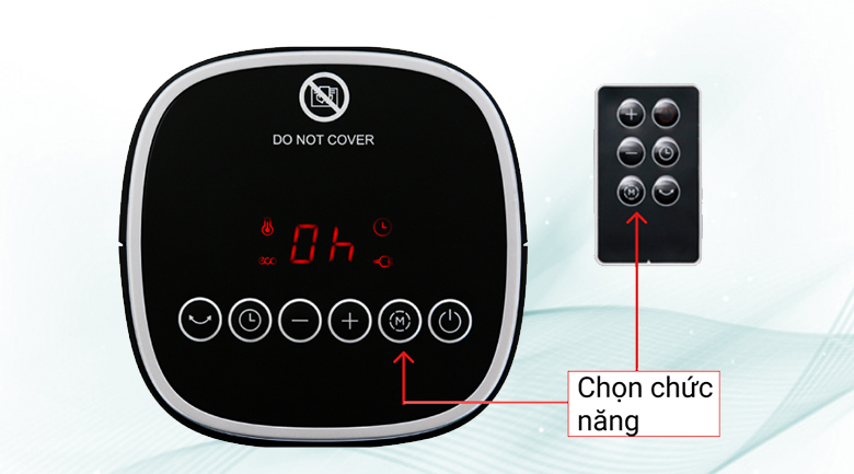 Cài đặt chức năng cho quạt sưởi