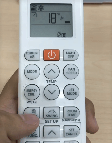 Hướng dẫn sử dụng remote cho dòng máy lạnh LG APF, API - Điều chỉnh hướng gió