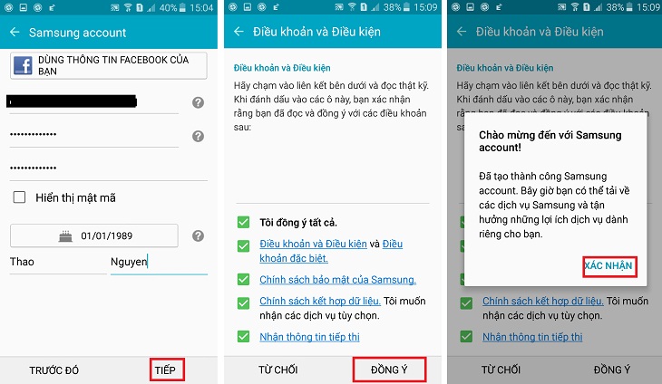 Điền thông tin theo hướng dẫn