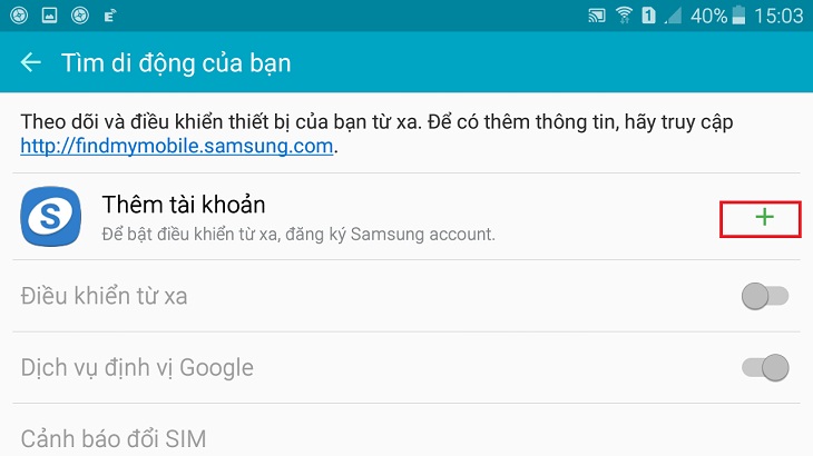 Tạo tài khoản Samsung