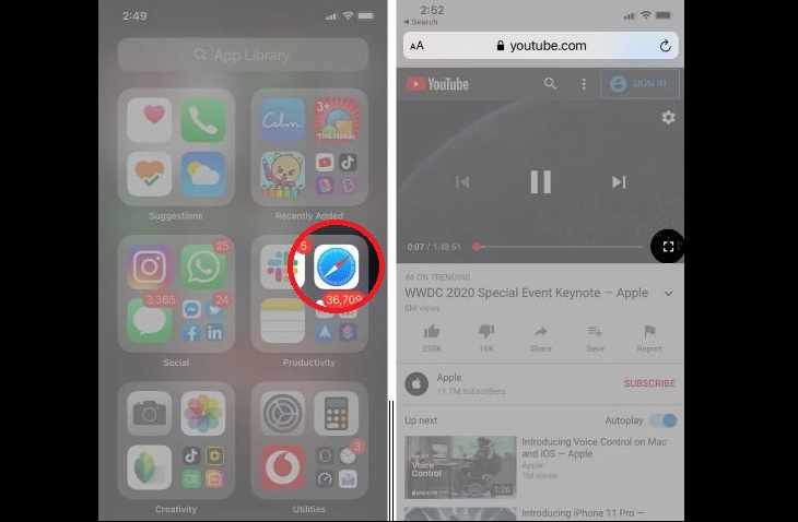 Xem YouTube trong chế độ Picture-in-Picture
