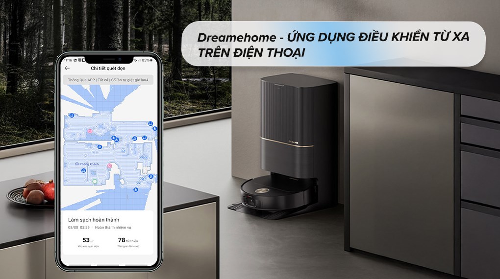 Ứng dụng DreameHome sẽ thiết lập kết nối không dây với robot hút bụi Dreame của bạn thông qua mạng Wi-Fi