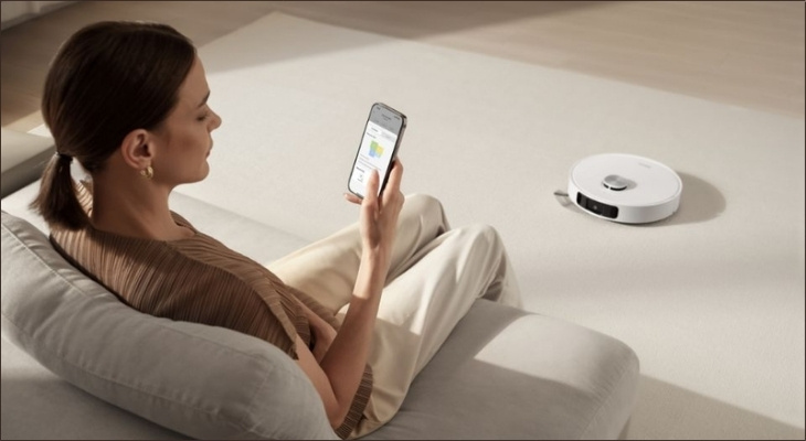 Ứng dụng DreameHome hiển thị trạng thái hoạt động của robot theo thời gian thực