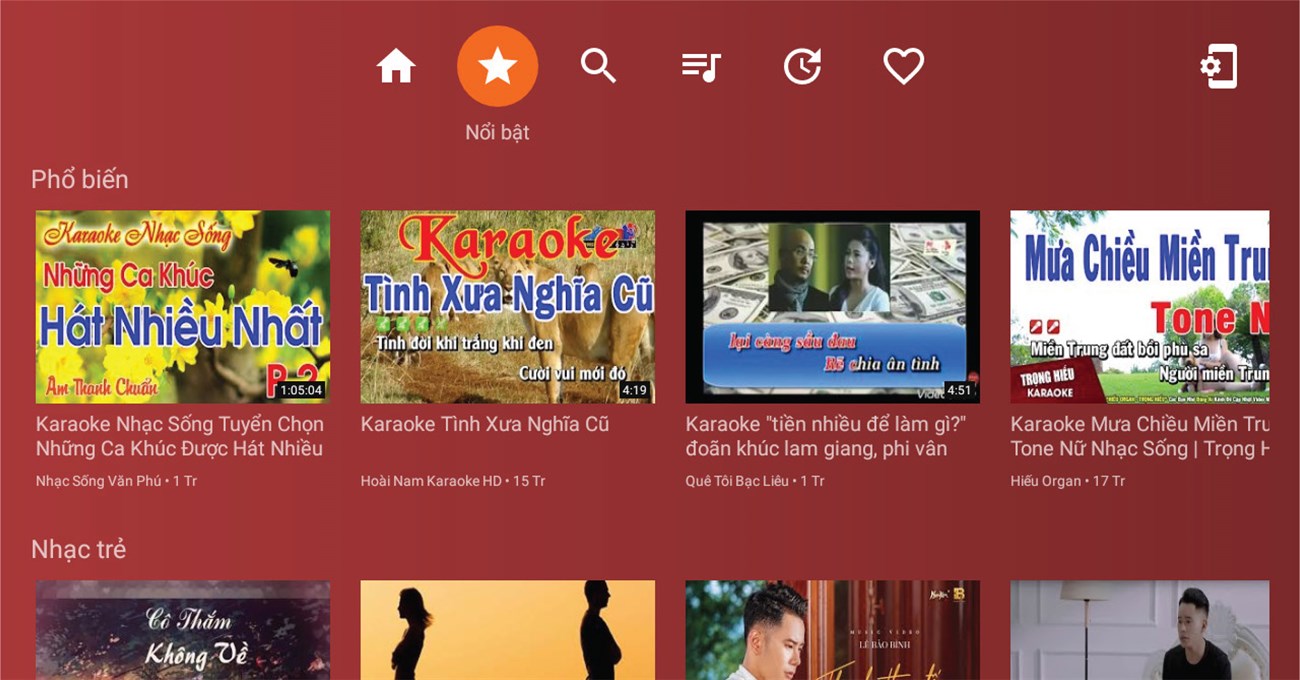 Danh sách bài hát nổi bật.