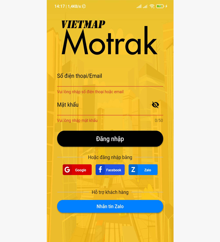 Đăng ký tài khoản Vietmap Motrak