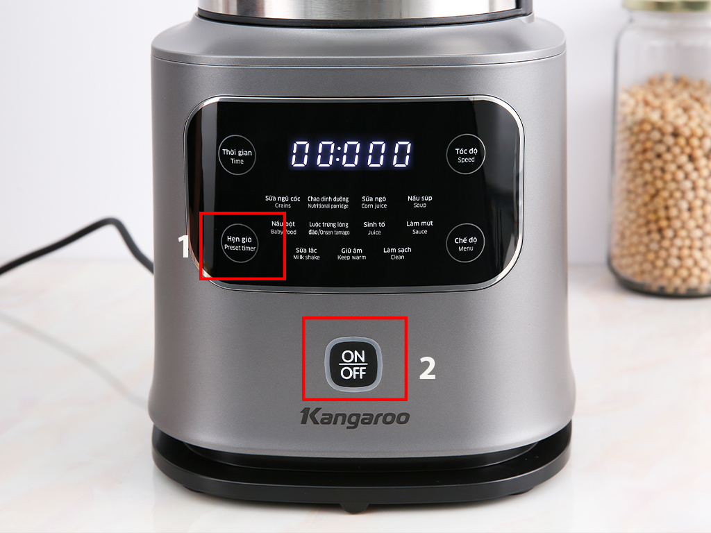 Các bước cài đặt hẹn giờ của máy xay nấu đa năng Kangaroo KG175HB1