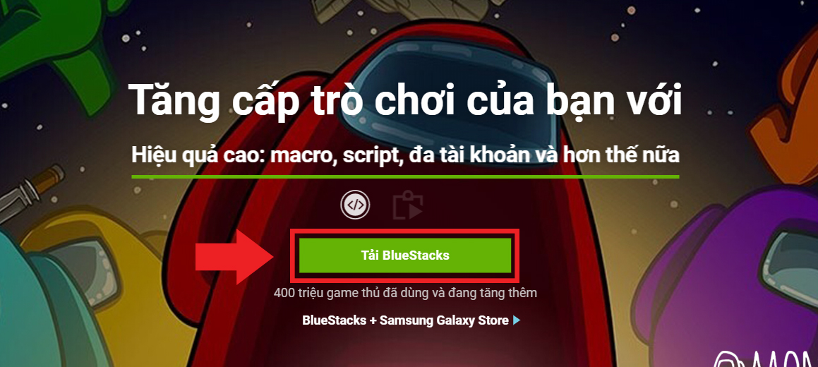 chọn Tải BlueStacks