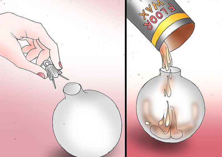 Tráng lớp sáp vào bong bóng thủy tinh