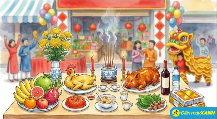 Mâm cúng khai trương cửa hàng mới cần chuẩn bị đầy đủ lễ vật cơ bản theo phong tục Việt Nam
