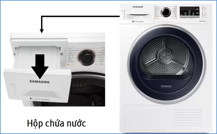 Kéo hộp chứa nước về phía trước để làm sạch.