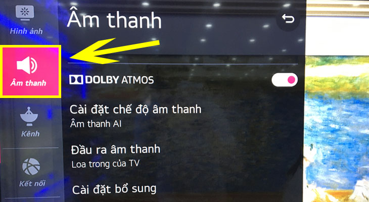 Chọn mục Âm thanh