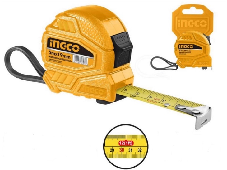 Thước cuộn tự động Ingco HSMT26519 5m dễ sử dụng, thuận tiện mang theo khi làm việc