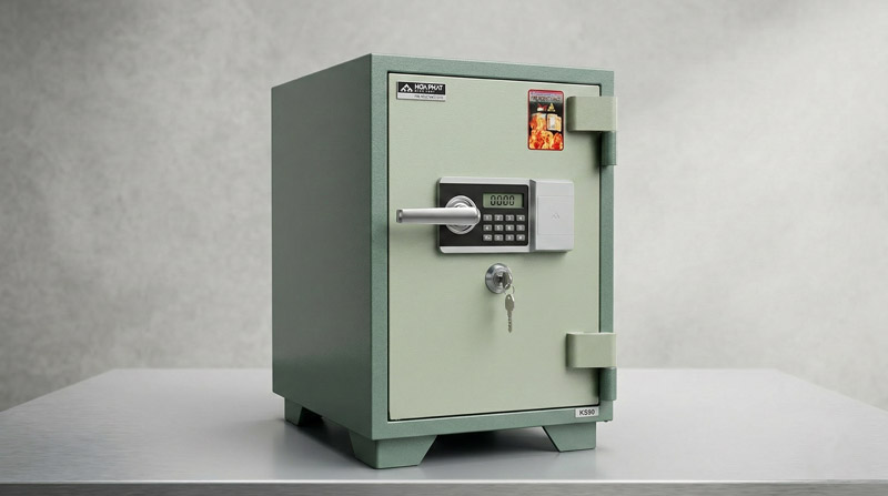 Két sắt Hòa Phát bền bỉ, chống cháy tốt, khóa ổn định, giá hợp lý, phù hợp cho đa số gia đình Việt