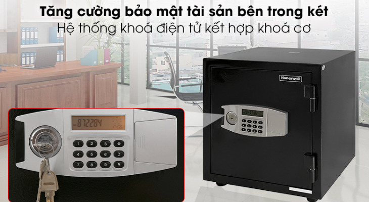 Két sắt điện tử có màn hình LCD hiện đại cho văn phòng