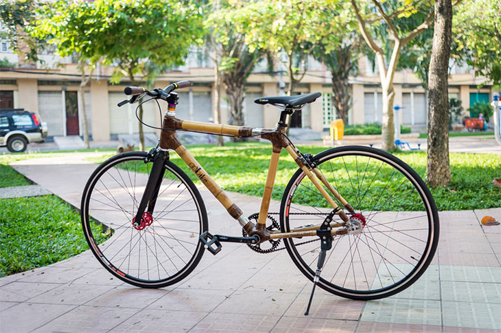 Xe đạp làm từ khung tre