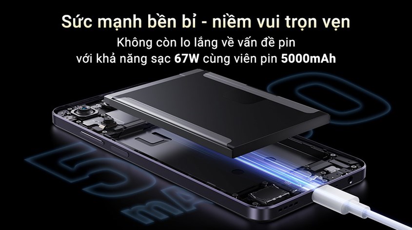 realme 11 4G được tích hợp viên pin 5000 mAh cùng công nghệ sạc nhanh SUPERVOOC