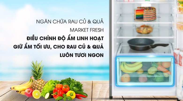 Ngăn đựng rau quả có điều chỉnh độ ẩm Market Fresh