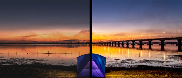 Bên trái là không có HDR và bên phải là HDR10