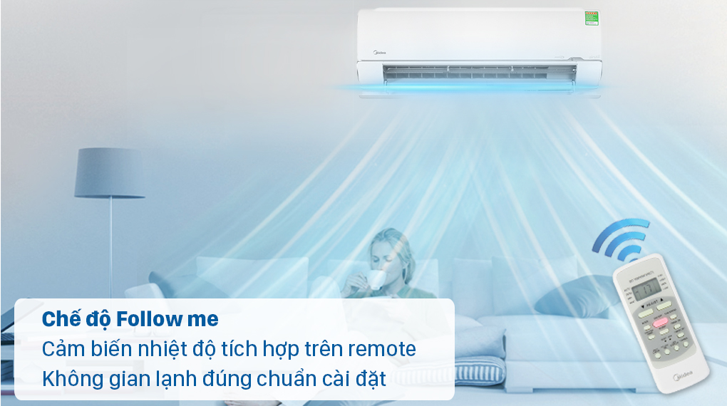 Cảm biến nhiệt độ Follow Me giúp tự động điều chỉnh hướng gió