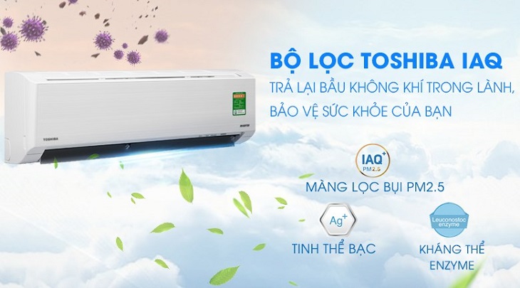 Bộ lọc IAQ Fresh diệt khuẩn mạnh mẽ đến 99% trên máy lạnh Toshiba