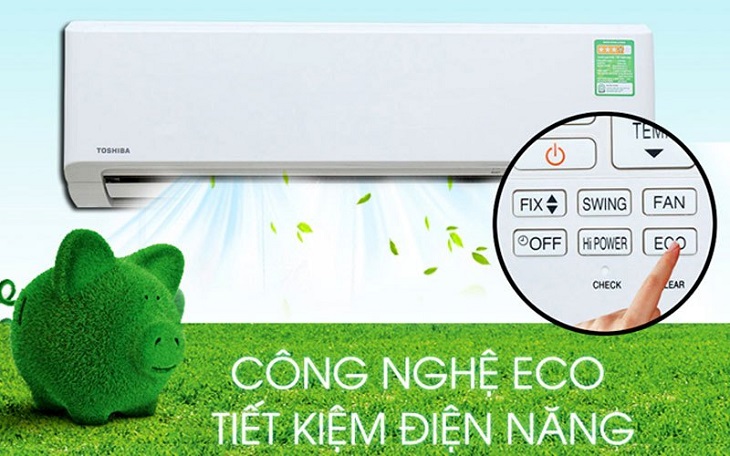 Chế độ Eco tiết kiệm điện thêm 25% trên máy lạnh Toshiba