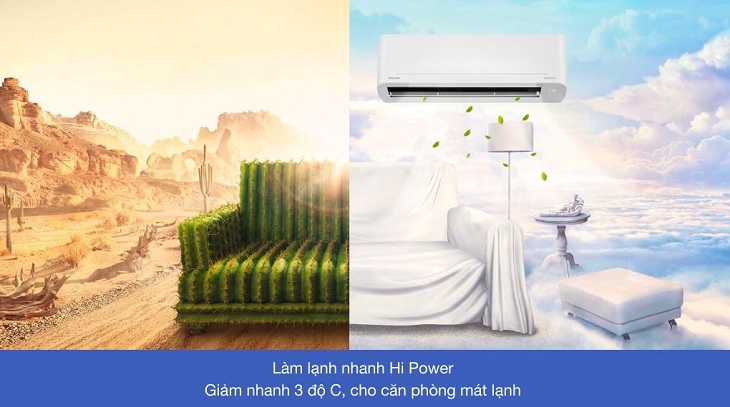 Công nghệ Hi Power làm lạnh nhanh chóng trên máy lạnh Toshiba