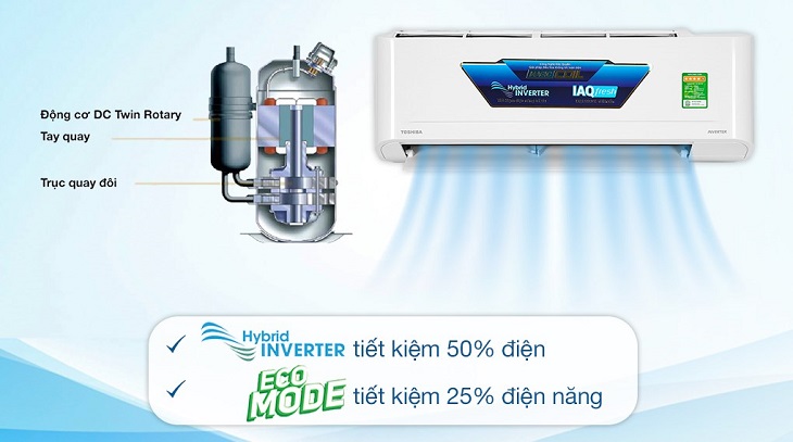 Máy lạnh Toshiba có tính năng tiết kiệm điện hiệu quả