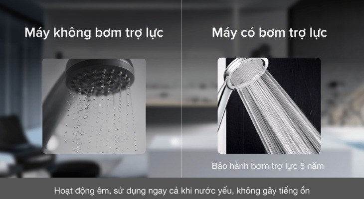 Máy nước nóng Kangaroo được trang bị bơm trợ lực mang lại dòng nước mạnh mẽ cho gia đình