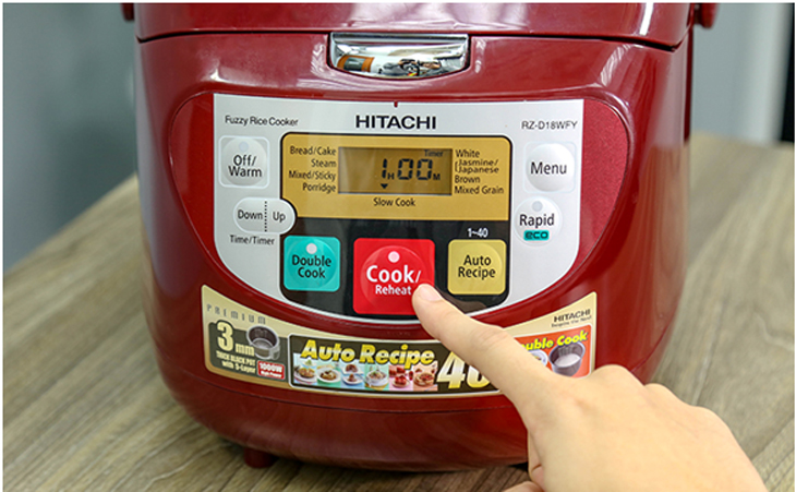 Nút điều khiển trực tiếp trên nồi cơm điện Hitachi