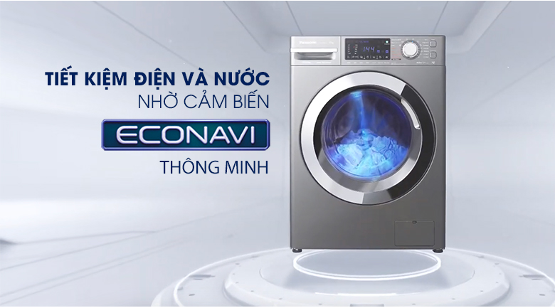 Cảm biến Econavi tự đưa ra chương trình giặt phù hợp với khối lượng quần áo