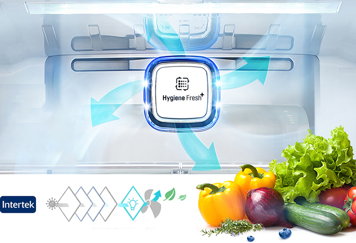 Bộ lọc Hygiene Fresh+ của tủ lạnh LG Inverter InstaView Door-in-Door 601 lít GR-X247MC có khả năng kháng khuẩn và ngăn mùi hiệu quả